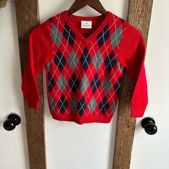 New Hanna Andersson 110 Boys V-Neck Argyle formal Sweater long 100% cotton soft - Picture 7 of 16